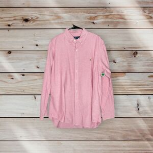 Ralph Lauren Oxford Dress Shirt Long Sleeve Lt Red Men's XL